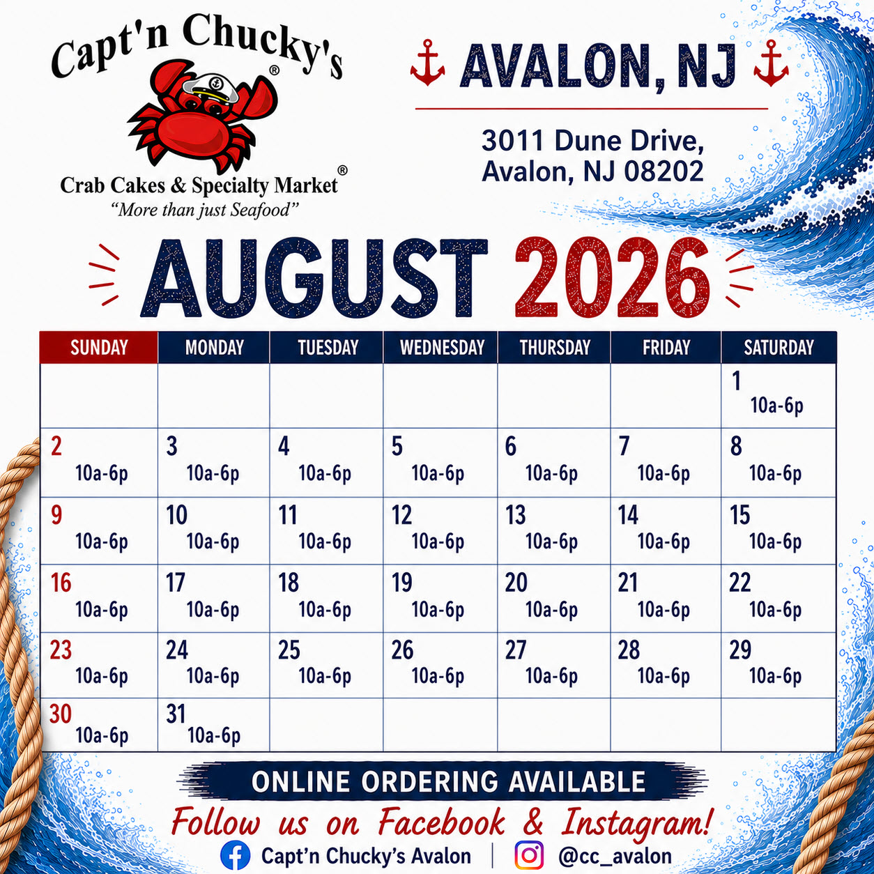 august hours 2026